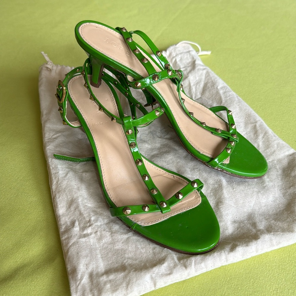 Bright green straps studded sandals. Made in Italy. Fantastic condition.